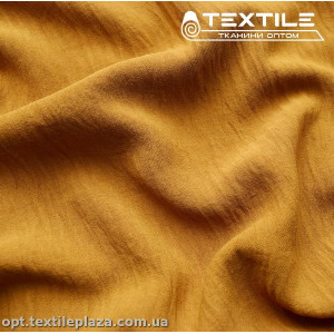 Костюмная ткань Американский креп (крэш) 4049C07 темно-горчичный