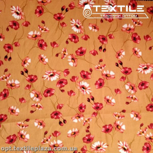 Костюмная ткань CEY-printed цветная 4058D7C1 цветы, светло-коричневый