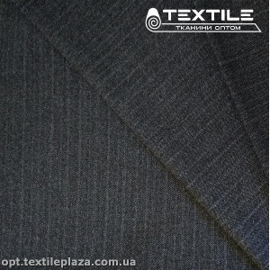 Костюмная ткань однотонная теплая 4061D1C1 полоска, темно-серый