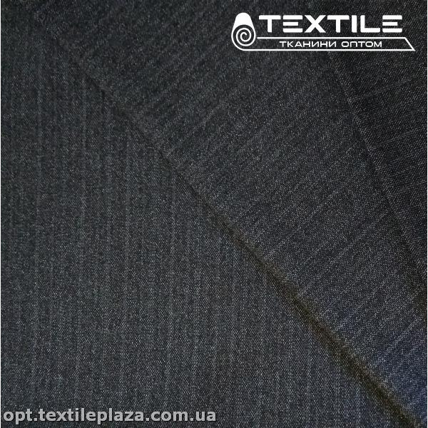Костюмная ткань однотонная теплая 4061D1C1 полоска, темно-серый