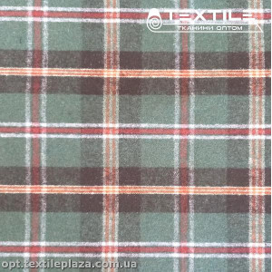 Костюмная ткань Клетка теплая 2016D1C3 оливковый