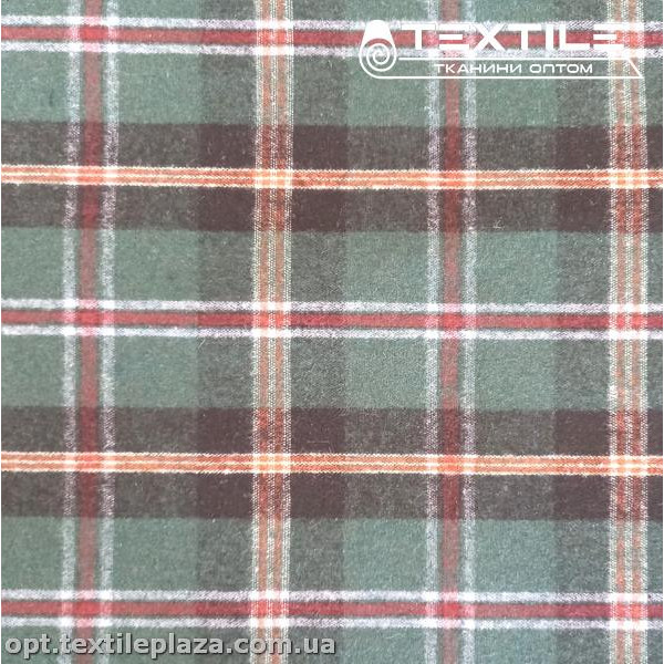 Костюмная ткань Клетка теплая 2016D1C3 оливковый