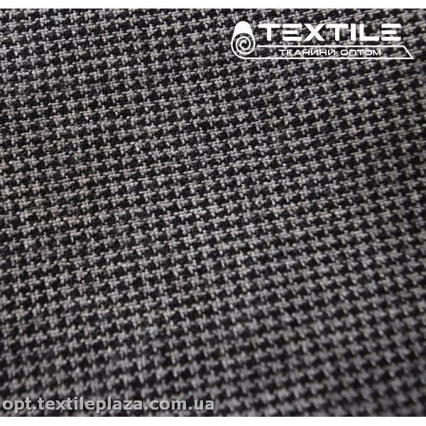 Костюмная ткань Твид 13339D3C2 гусиная лапка, черно-серый