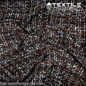 Костюмная ткань Клетка теплая 8003D1C1 Шанель, бордово-черный