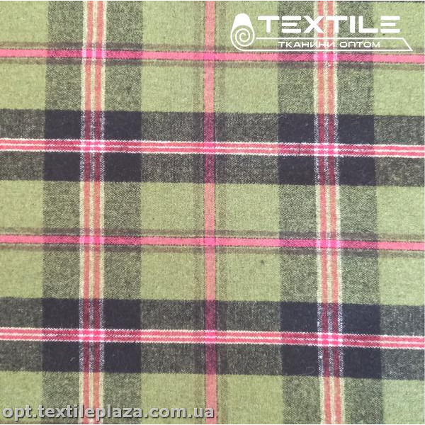 Костюмная ткань Клетка теплая 2016D1C6 фисташковый