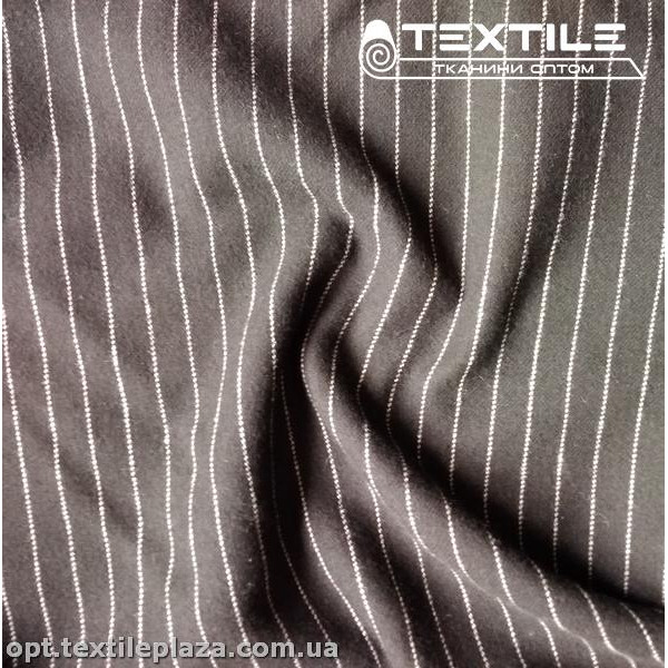 Костюмная ткань Шерсть 3277D1C5 полоска, черный