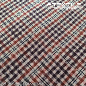 Костюмная ткань Клетка теплая 14766D2C3 коричнево-кирпичный