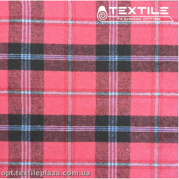 Костюмная ткань Клетка теплая 2016D1C7 красный