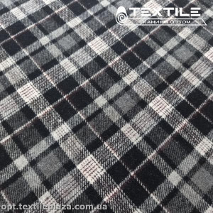 Костюмная ткань Клетка теплая 14766D3C1 черно-серый