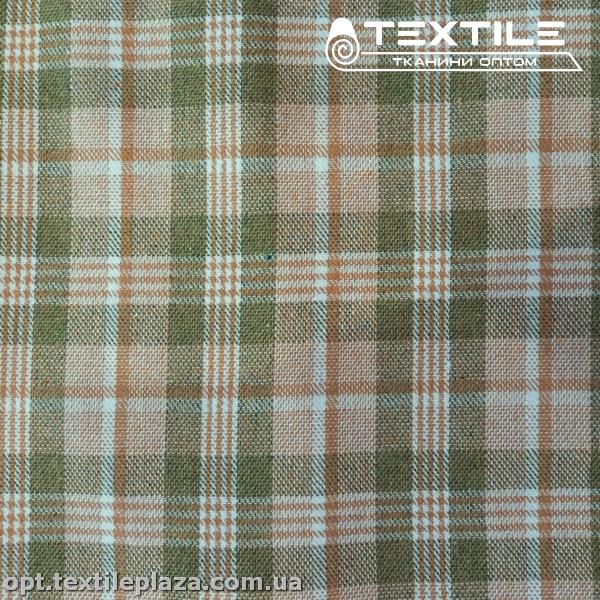 Костюмная ткань Клетка теплая 29135D1C2 бежево-фисташковый
