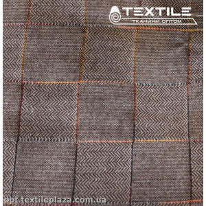 Костюмная ткань Твид 13339D2C1 клетка, коричневый