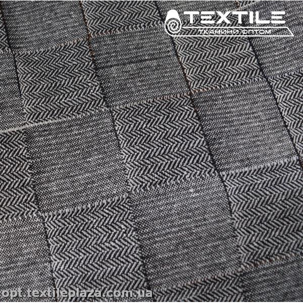 Костюмная ткань Твид 13339D2C2 клетка, черный