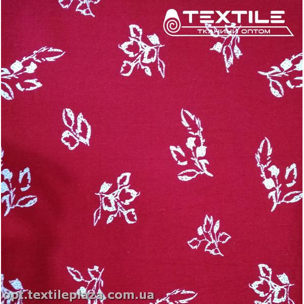 Лён цветной 4062D2C2 цветы, бордово-красный