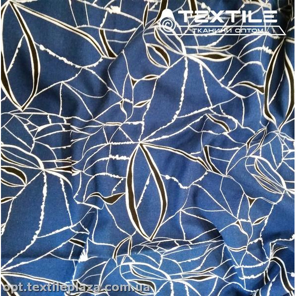 Лён цветной 4062D3C3 абстракция, темно-синий