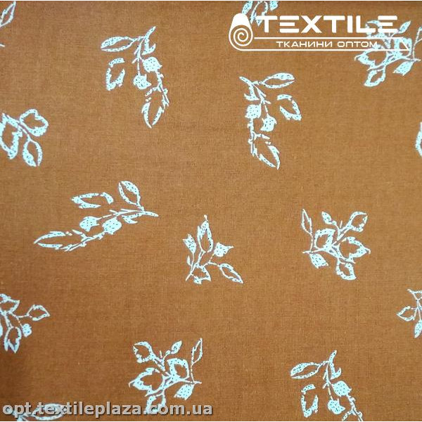 Лён цветной 4062D2C4 цветы, коричневый