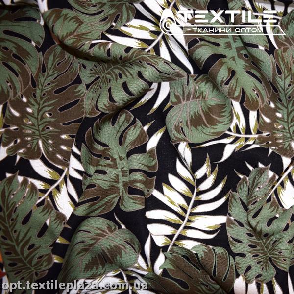 Лён цветной 4071D306C2 листья, оливково-черный