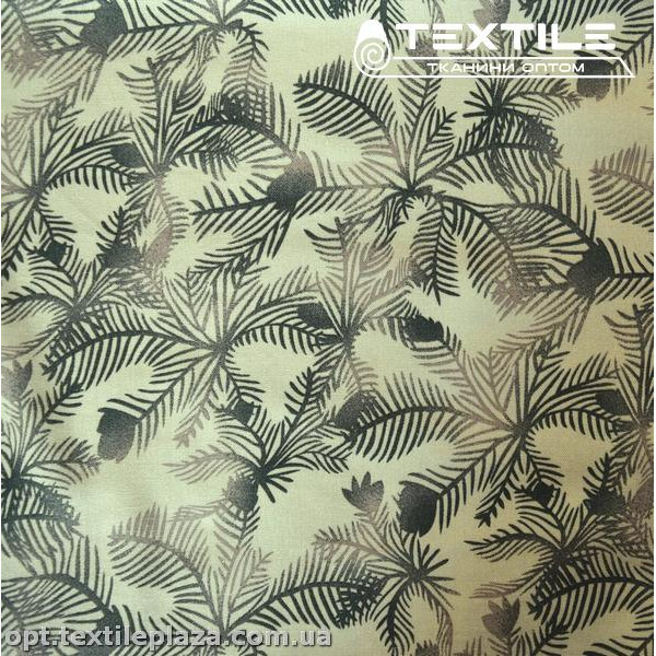 Лён цветной 4085D7C1 листья, оливково-молочный