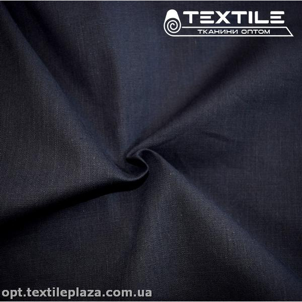 Лён однотонный 6848C3 темно-синий