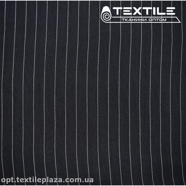 Лён крэш тонкий 3824C7 полоска, темно-синий