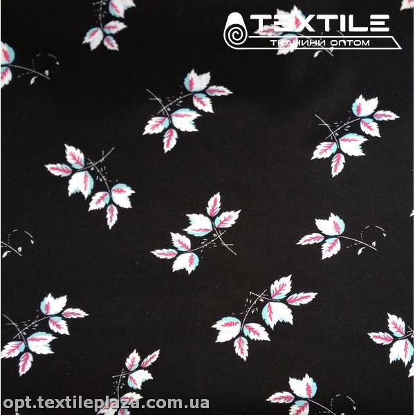 Лён цветной 4062D1C2 листья, черный