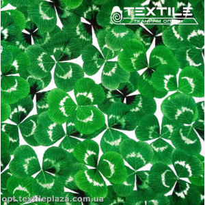 Лён цветной 4028D3C2 листья, белый