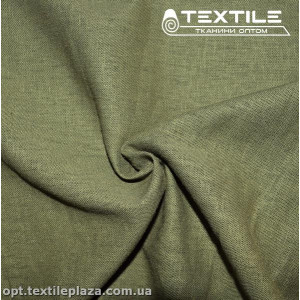 Лён однотонный 3887C5 серо-оливковый
