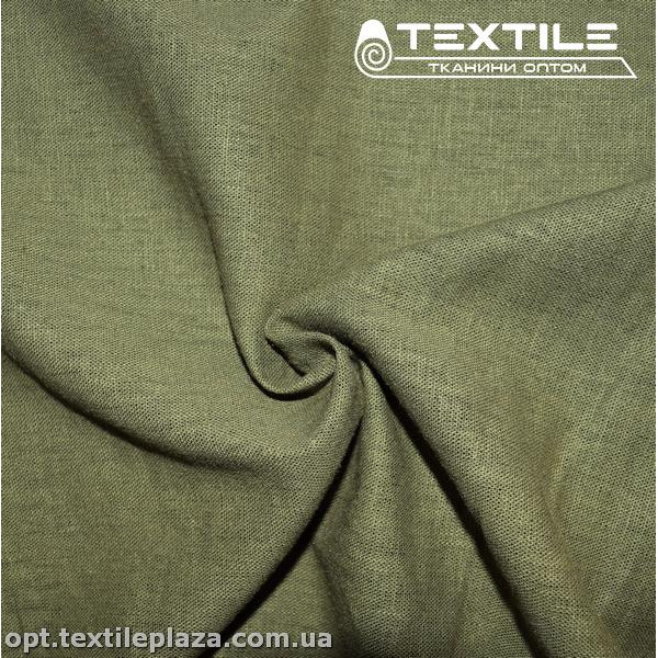 Лён однотонный 3887C5 серо-оливковый