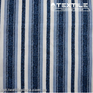 Лён цветной 3813D1C1 полоска, белый