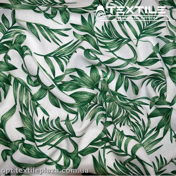 Лён цветной 4071D339C3 листья, зелено-белый