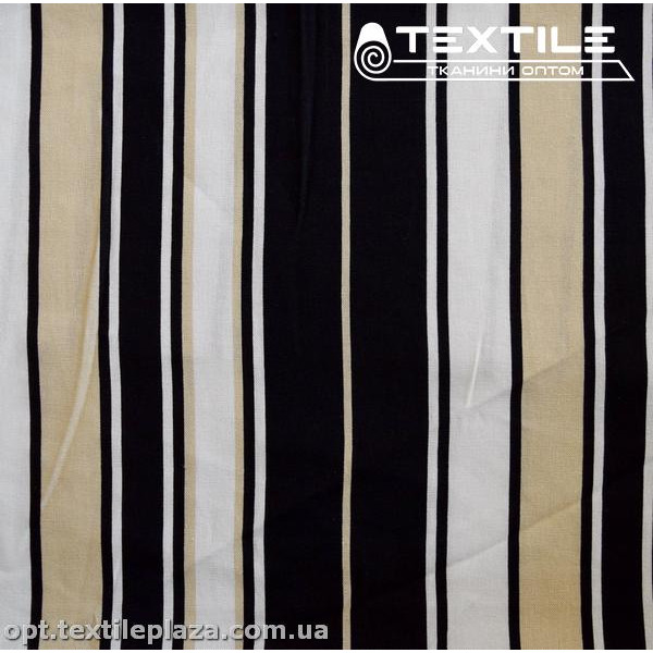 Лён цветной 3813D2C1 полоска, черно-белый