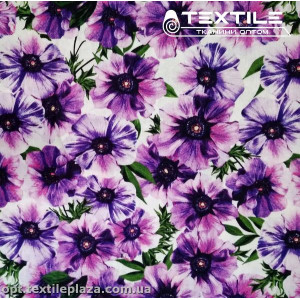 Лён цветной 4028D1C2 цветы, фиолетово-белый