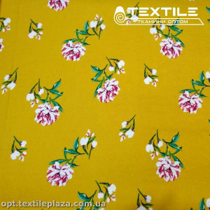 Лён цветной 4062D8C2 цветы, горчичный