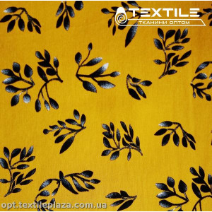 Лён цветной 4062D7C4 листья, горчичный