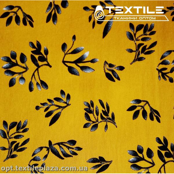 Лён цветной 4062D7C4 листья, горчичный