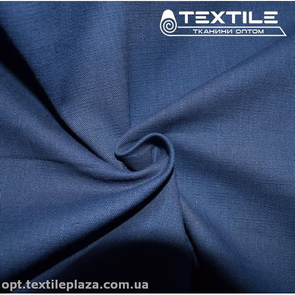Лён однотонный 3884C10 серо-синий