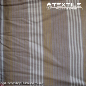 Лён цветной 3518D8C3 полоска, бежево-бело-желтый