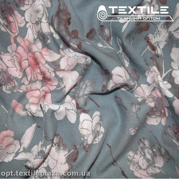 Лён цветной 4071D18C2 цветы, сизый