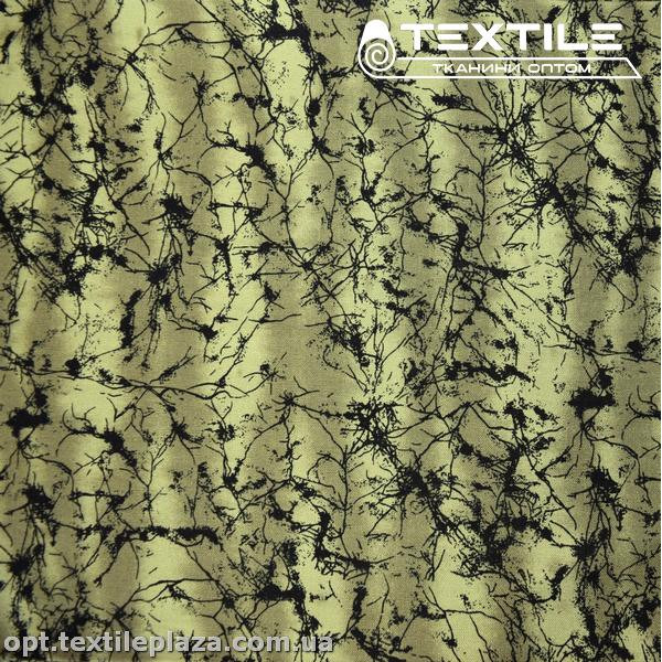 Лён цветной 4071D4C2 абстракция, оливковый