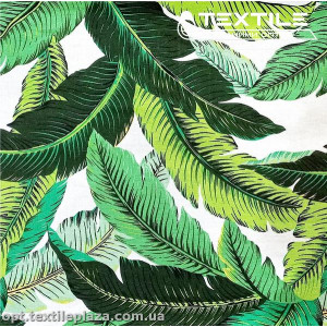 Лён цветной 3819D3C1 листья, белый