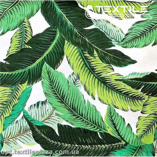 Лён цветной 3819D3C1 листья, белый