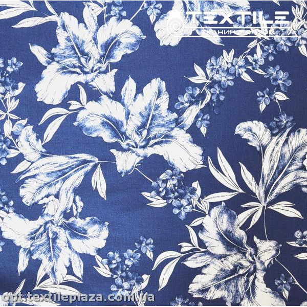 Лён цветной 4071D23C1 цветы, синий