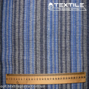 Лён цветной 4037D1C1 полоска, сине-голубой