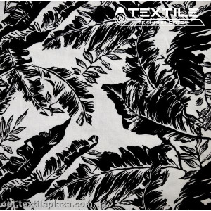 Лён цветной 3819D6C1 листья, белый