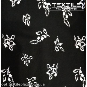 Лён цветной 4062D2C1 цветы, черный