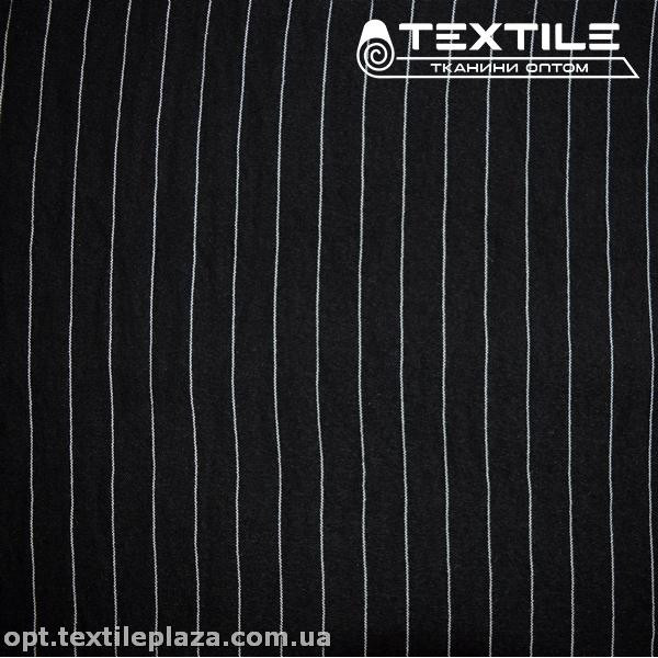 Лён крэш тонкий 3523C6 полоска, черный