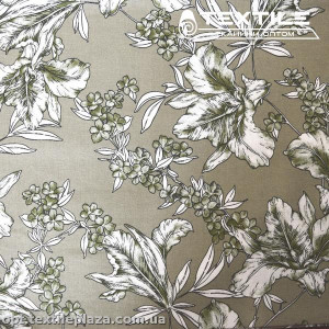 Лён цветной 4071D23C2 цветы, оливковый