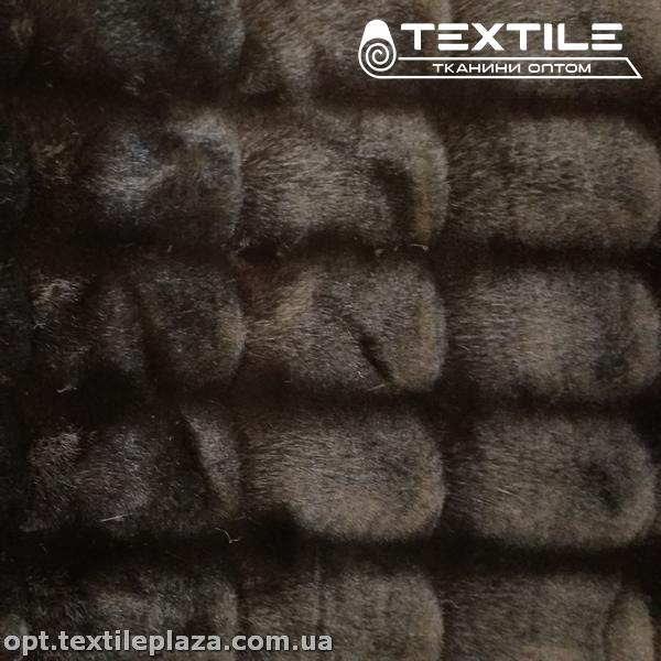 Мех жаккард 4095C1 коричнево-черный