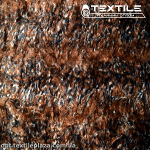 Мех мутон 419C1 жаккард, коричнево-черный