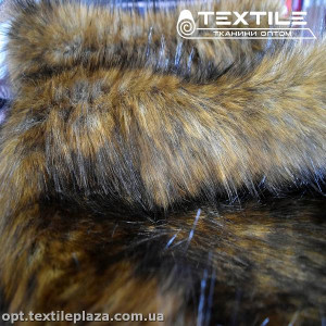 Мех енот 832C2 бежево-черный