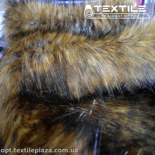 Мех енот 832C2 бежево-черный